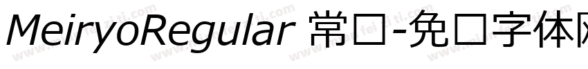 MeiryoRegular 常规字体转换